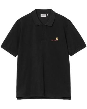 Carhartt Logo-Embroidered Piqué Polo Shirt - Black