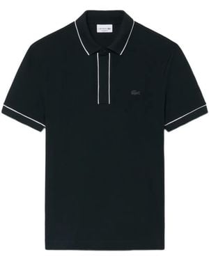 Lacoste Piped-Trim Polo Shirt - Black