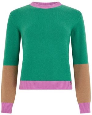 Herno Color-Block Long-Sleeve Sweater - Green