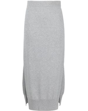 Barrie High-Waisted Knit Skirt - Grey
