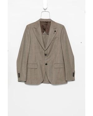 Lardini Prince Of Wales Check Single-Breasted Jacket - Brown