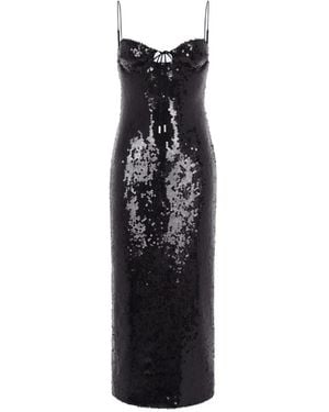 16Arlington Che Paillette-Embellished Midi Dress - Black