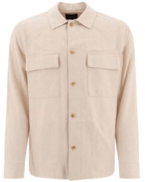 Vince Herringbone cotton-linen shirt - Natur