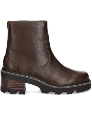 Sorel Joan Block-Heel Side-Zip Boots - Brown