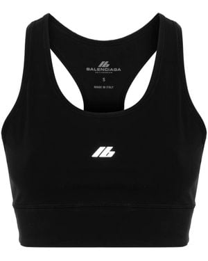 Balenciaga Brassière À Logo Réfléchissant - Noir
