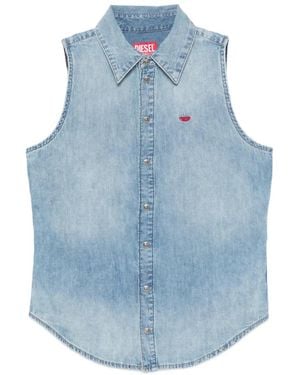 DIESEL De-Eazy-Sl Buttoned Sleeveless Top - Blue