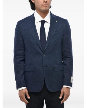 Corneliani Single-Breasted Flap-Pocket Blazer - Blue