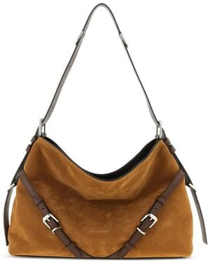 Givenchy Medium Voyou Suede Shoulder Bag - Brown