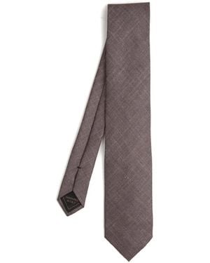 Brioni Corbata Zefiro Texturizada - Marrón