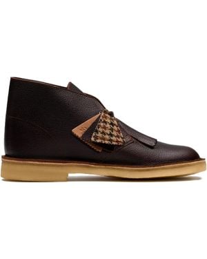 Clarks Leather Grain Tweed Boots - Brown