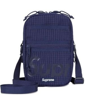 Supreme Ripstop Water-Resistant Shoulder Bag - Blue