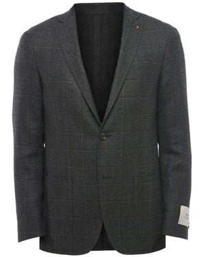 Corneliani Cc Collection Check-Pattern Blazer - Black