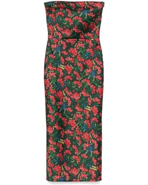 ALESSANDRO ENRIQUEZ Floral-Print Midi Dress - Green