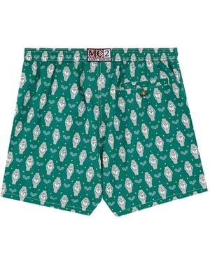 Mc2 Saint Barth Badeshorts Mit Uhren-Print - Grün