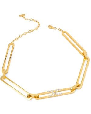 Elisabetta Franchi Collana A Catena Con Cristalli - Metallizzato