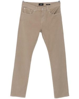 7 For All Mankind Rawhide Logo-Patch Jeans - Natural