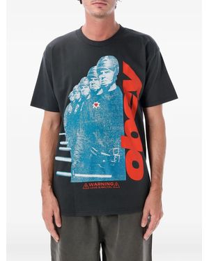 Obey Love Is Brutal Graphic-Print T-Shirt - Blue