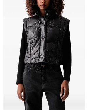 Silvian Heach Quilted Detachable-Sleeve Jacket - Black