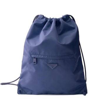 Prada Re-Nylon Drawstring Backpack - Blue