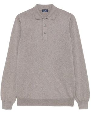 Barba Napoli Long-Sleeve Polo Shirt - Gray