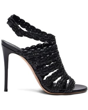 Casadei Woven Heeled Sandals - Black