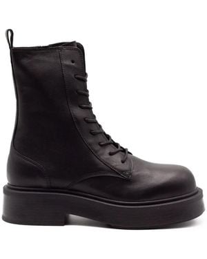 Vic Matié Lace-Up Platform Boots - Black