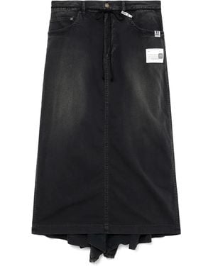 Maison Mihara Yasuhiro Draped Denim Skirt - Black