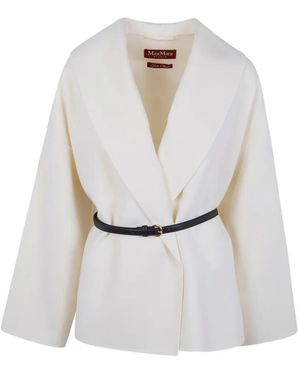 Max Mara Belted Wool Coat - White