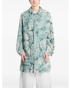Y-3 Aop Hooded Parka - Blue