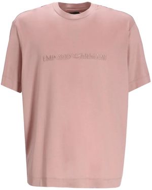 Emporio Armani Cotton-Blend T-Shirt - Pink