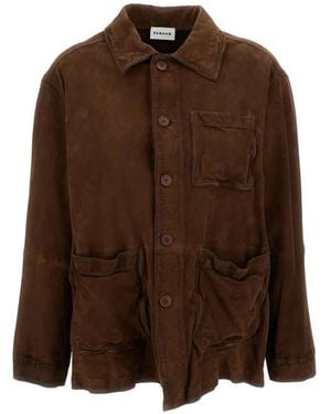 P.A.R.O.S.H. Patch-Pocket Leather Jacket - Brown
