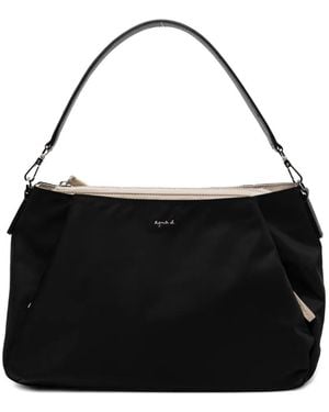 agnès b. Medium Origami Shoulder Bag - Black