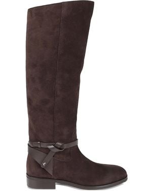 Jimmy Choo Lawton Slingback-Strap Boots - Brown