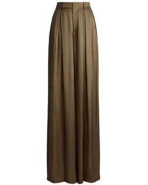 Ralph Lauren Greer Lamé Pleated Pants - Natural