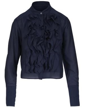 Twp Ruffled Blouse - Blue