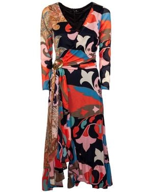 Etro Paisley-Print Buckled Dress - Red