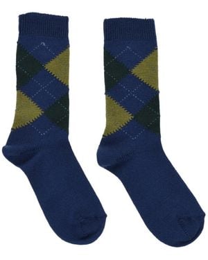 Maria La Rosa Calcetines De Lana Con Motivo De Rombos En Intarsia - Azul