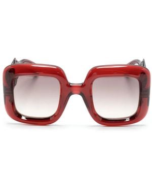 Etro Translucent Oversize-Frame Sunglasses - Red