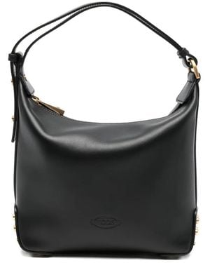 Tod's Stud-Embellishment Leather Tote Bag - Black