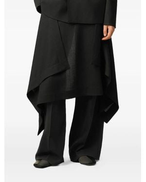 Ami Paris Layered Wool Trousers - Black