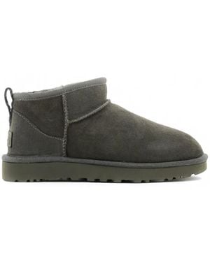 UGG Classic Ultra Mini Stiefeletten Aus Leder - Grau