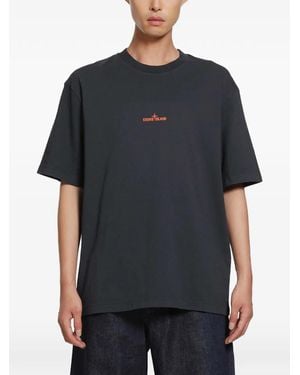 Stone Island Logo-Print T-Shirt - Black