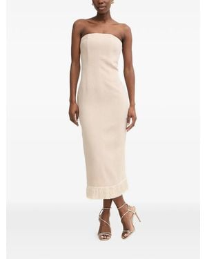 SIMONA CORSELLINI Strapless Fringed-Hem Dress - Natural