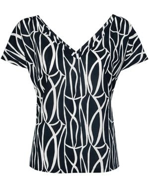 agnès b. Cotton V Neck Top - Black