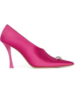 Givenchy Rhinestone-Embellished Satin Pumps - Pink