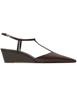 Tory Burch Gigi T-Strap Wedge - Brown