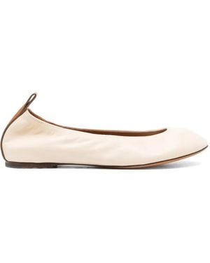 Lanvin Logo leather ballerina flats - Neutro