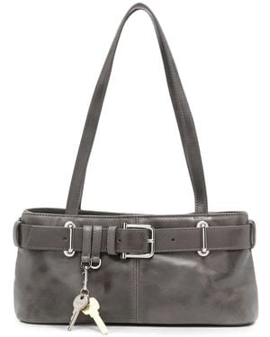 OSOI Buckle-Detail Leather Tote Bag - Grey