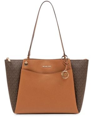 MICHAEL Michael Kors Monogram-Pattern Leather Tote Bag - Brown