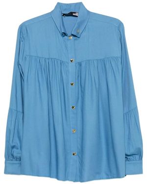 Love Moschino Heart-Button Shirt - Blue